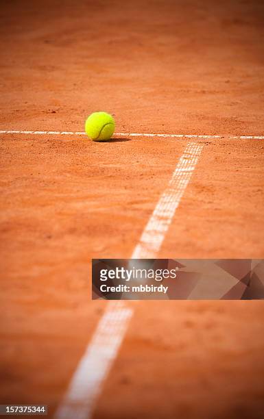tennis ball - clay stock pictures, royalty-free photos & images