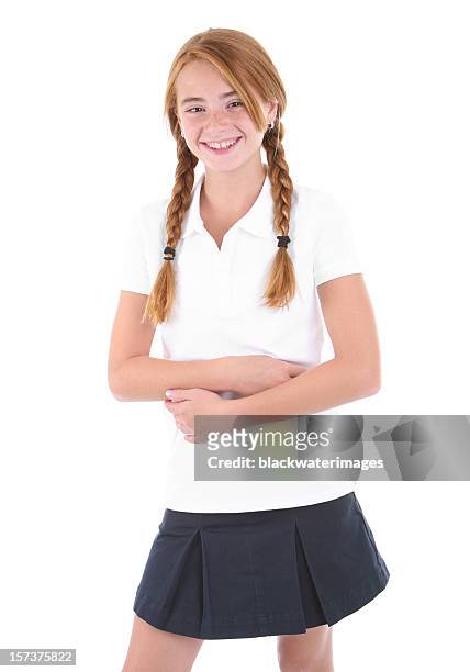 schoolgirl - schoolgirl stockfoto's en -beelden
