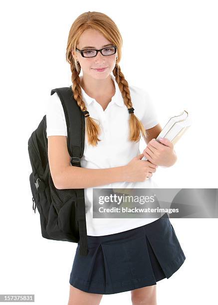 schoolgirl - schoolgirl stockfoto's en -beelden