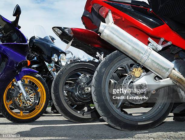 speed bikes close up - motorcycle tyre stock pictures, royalty-free photos & images