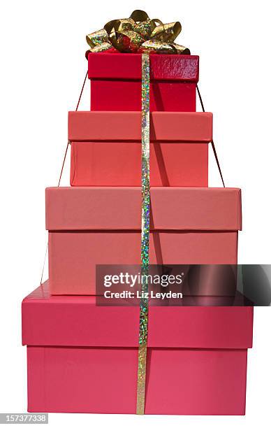 Pink Present Stack Gold Present Stack Photos and Premium High Res Pictures - Getty Images