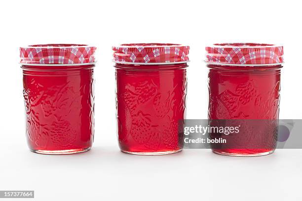 raspberry jelly - jam jar stock pictures, royalty-free photos & images