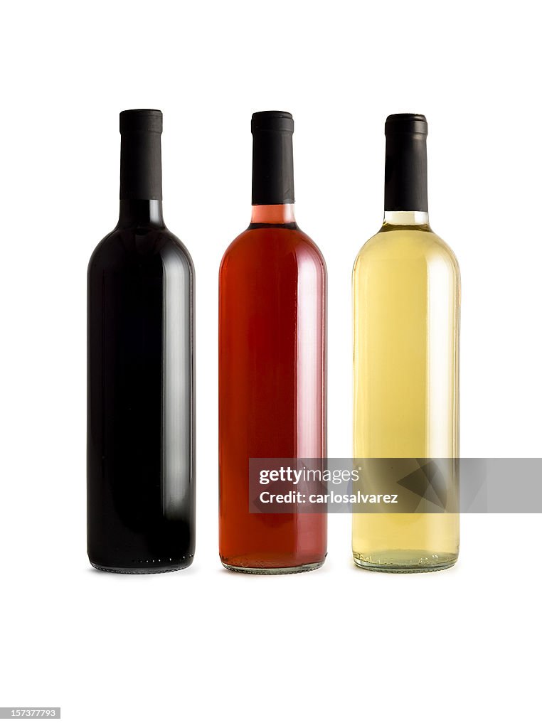 Bouteilles de vin avec un Tracé de détourage