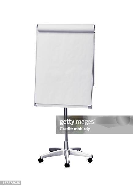 lavagna a fogli mobili (clipping path), isolato su sfondo bianco - lavagna bianca foto e immagini stock