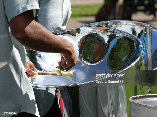 steel drum player - steel drum stock pictures, royalty-free photos & images