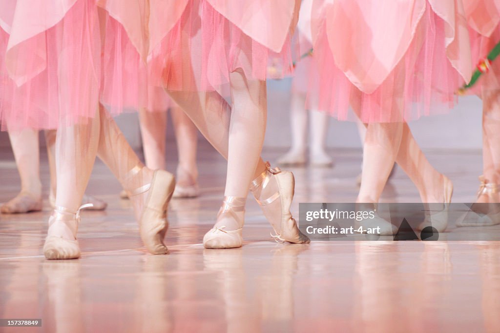 Legs of little ballerinas - balet background