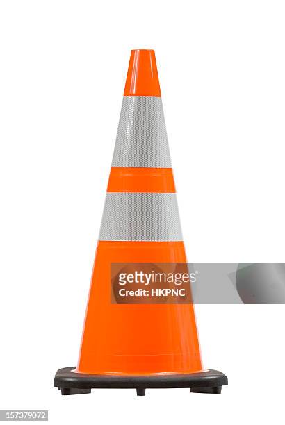 perfect pylon safety cone w/ clipping path - pylons stockfoto's en -beelden