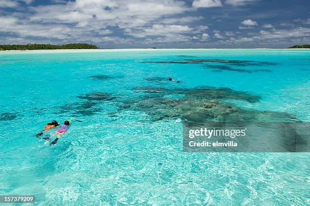 snorkeling in the south pacific - polynesia stock pictures, royalty-free photos & images