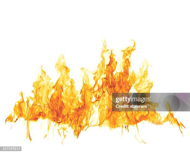暖炉の炎にホワイト - 火災 ストックフォトと画像