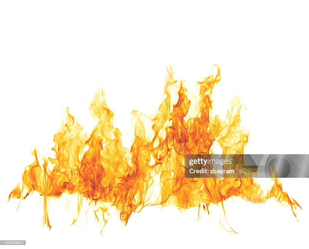 Fire Flame On White