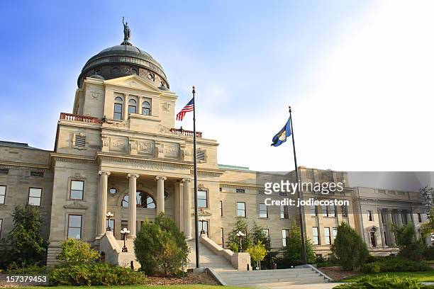 view of the montana state capitol building  - montana stock pictures, royalty-free photos & images