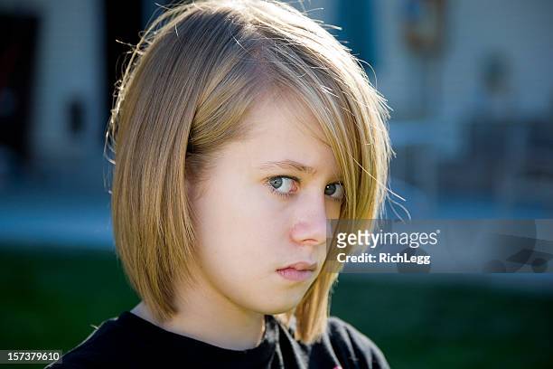 young teenage girl - emo girl stock pictures, royalty-free photos & images