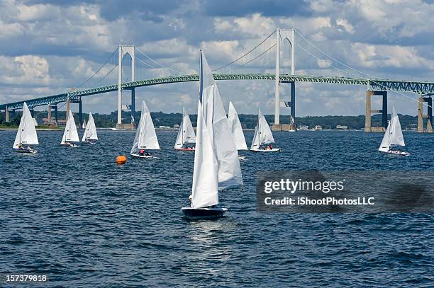 sailboats everywhere - newport rhode island 個照片及圖片檔