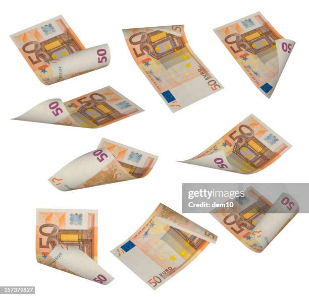 fifty euro banknote - vijftig euro stockfoto's en -beelden