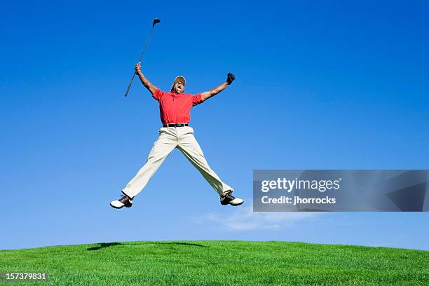 enthusiastic golfer - golfers stock pictures, royalty-free photos & images