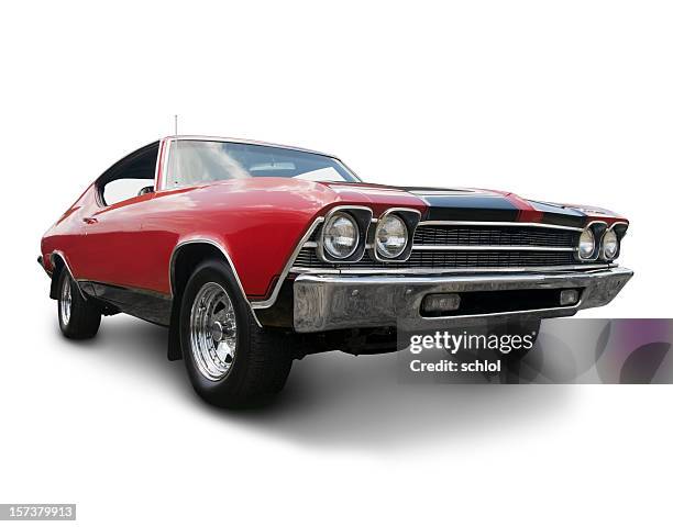 chevrolet chevelle 1969 - red porsche stock pictures, royalty-free photos & images