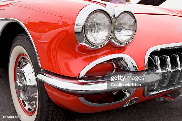 classic car series - stock photo car chrome bumper stock pictures, royalty-free photos & images