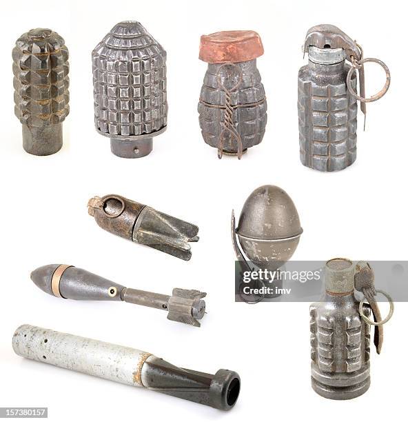 vintage war projectiles - spanish civil war stock pictures, royalty-free photos & images