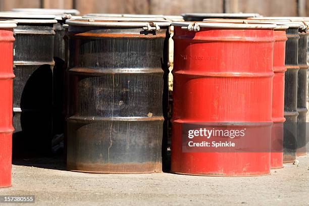 oil barrels - drum container stock pictures, royalty-free photos & images