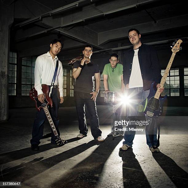 rock band portrait - young man asian silhouette stock pictures, royalty-free photos & images
