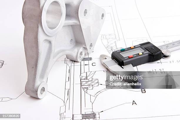 engineerign dibujo - calibrador fotografías e imágenes de stock