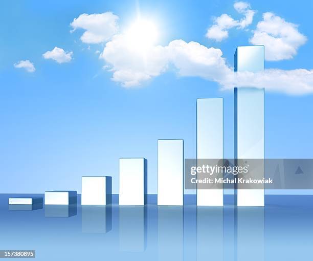 bar graph with columns reaching the sky. - tall stock illustrations stock pictures, royalty-free photos & images