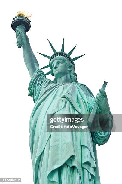 liberty isolated on white - statue of liberty bildbanksfoton och bilder