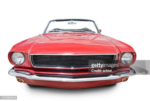 red convertable. - front view stock pictures, royalty-free photos & images