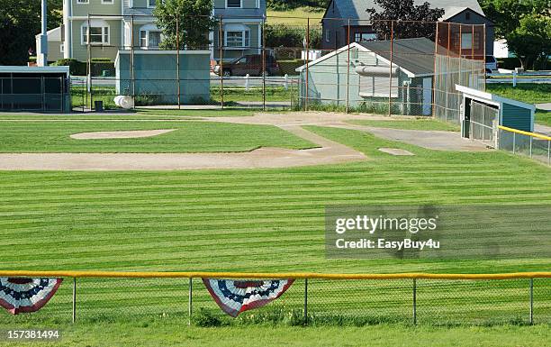 baseball field - sports field fence stock pictures, royalty-free photos & images