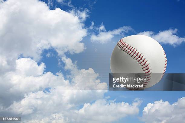 flying baseball - baseball trajectory stock pictures, royalty-free photos & images