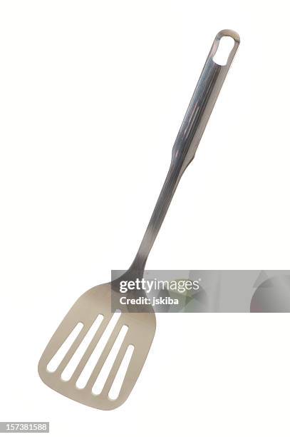 stainless steel spatula - cooking utensil isolated stock pictures, royalty-free photos & images