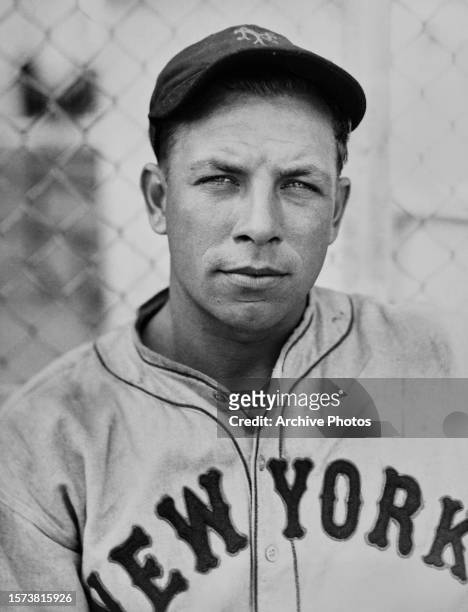 Portrait of Leroy Parmelee , Right Handed Pitcher for the New York Giants of the National League during Major League Baseball Spring Training circa...
