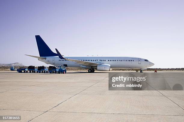 airplane loading on airport - bitumen stock pictures, royalty-free photos & images