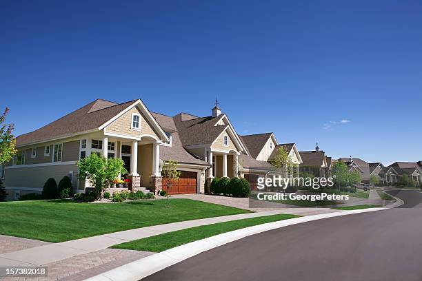 suburban street - street stock pictures, royalty-free photos & images