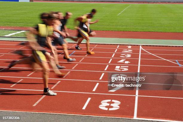 finish - track and field stockfoto's en -beelden