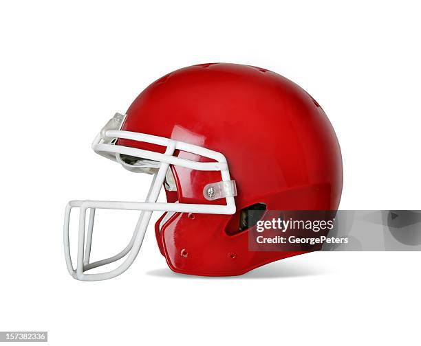 football helmet with clipping path - clipping path stockfoto's en -beelden