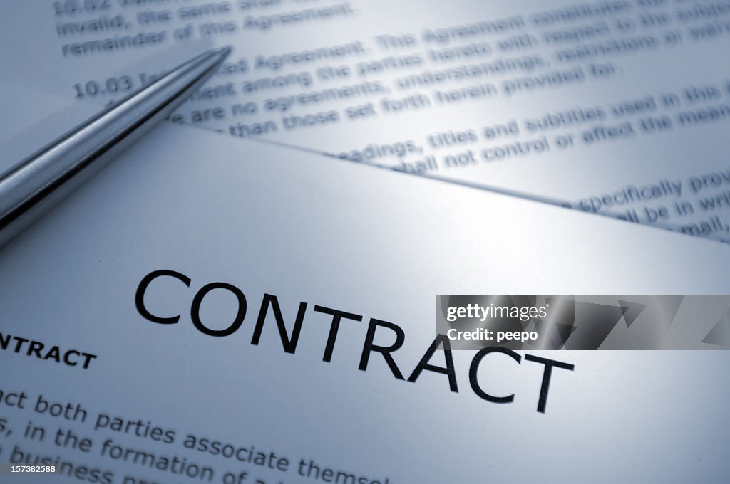 Close Up of Pen on Contract