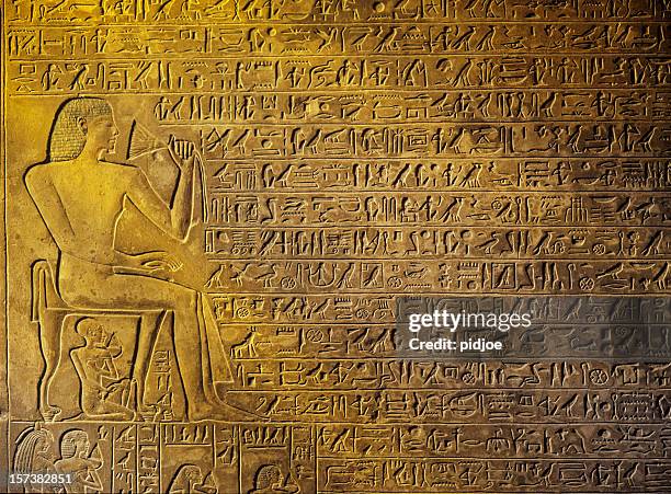 hieroglyphics - hieroglyphics stockfoto's en -beelden