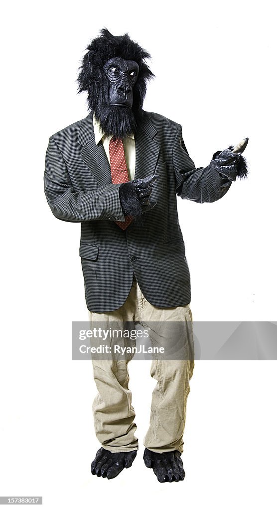 Gesturing Gorilla Business Man