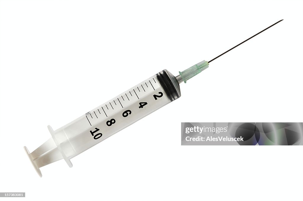 Syringe with needle.