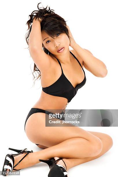 bikini-glamour - asian pin up girls stock-fotos und bilder