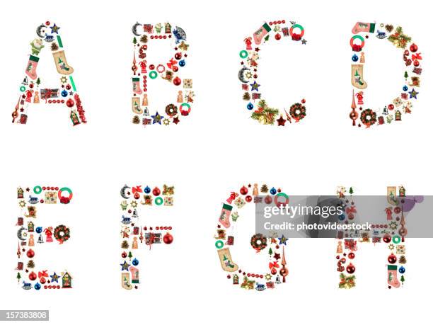 xxl noël lettre de l'alphabet - ordre alphabétique photos et images de collection