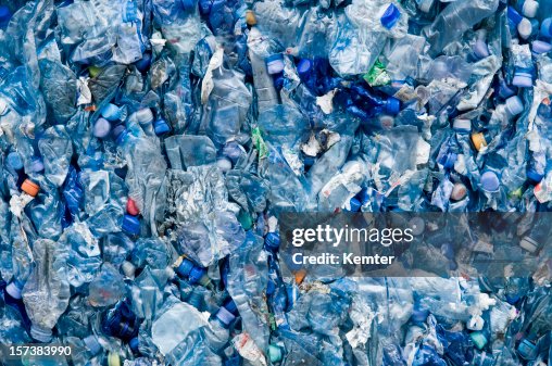 Blue plastic garbage Blue plastic garbage