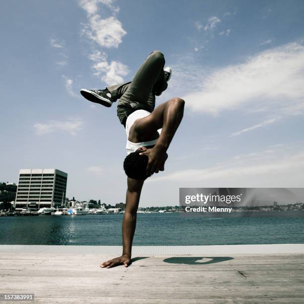 human sculpture - breakdancing stock pictures, royalty-free photos & images