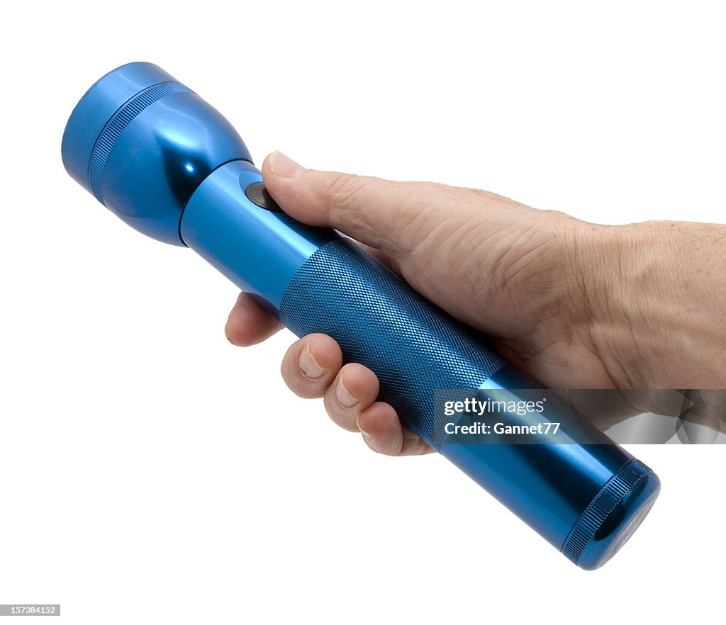 Hand with Blue Flashlight