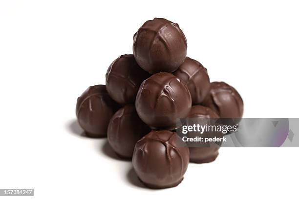 chocolate pyramid - chocolate truffle stock pictures, royalty-free photos & images