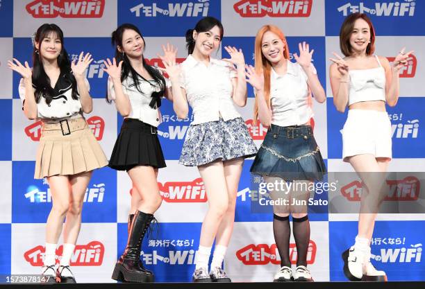 Park Gyu-Ri aka Gyuri, Seung-Yeon aka Seungyeon, Kang Ji-young, Heo Young Ji, Nicole Jung of South Korean group Kara attend the press conference for...