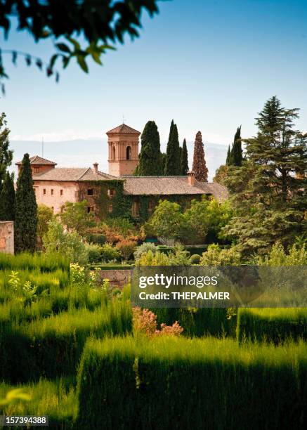 el alhambra - granada spain landmark fotografías e imágenes de stock