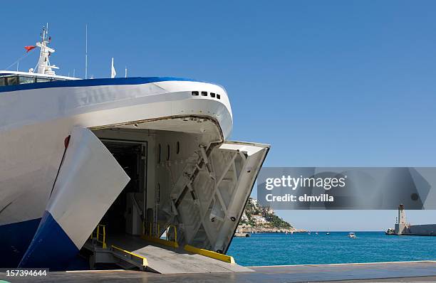 car ferry waiting to load - car ferry stock pictures, royalty-free photos & images