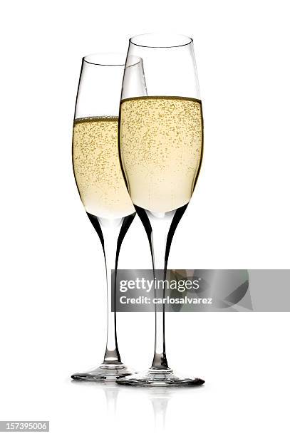 champagne w/clipping path - champagne glass stockfoto's en -beelden